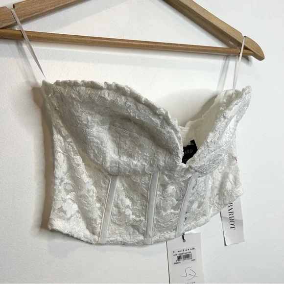 Bardot Lace Corset Bustier in Ivory White - Picture 5 of 9